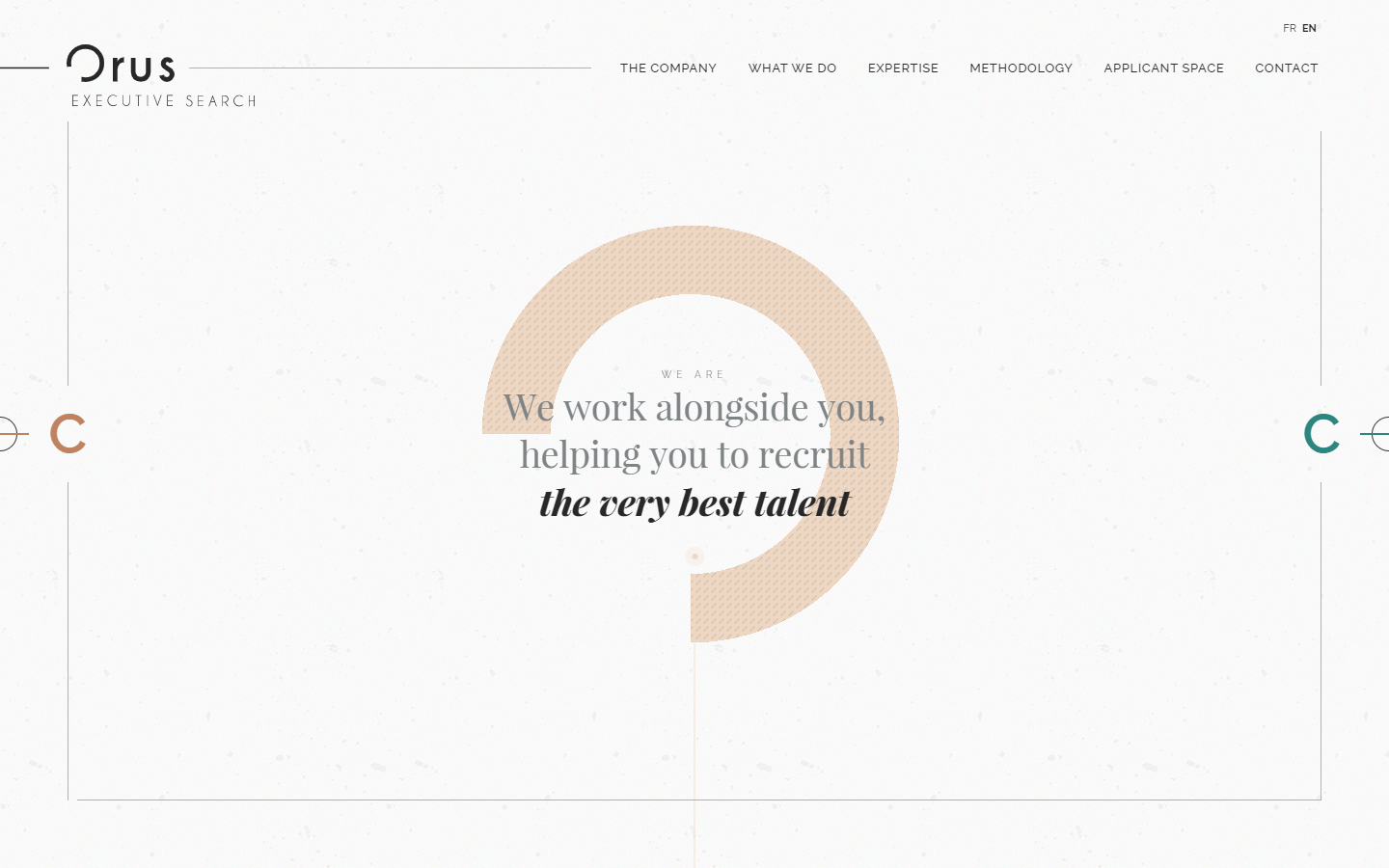 Website screenshot of Orus