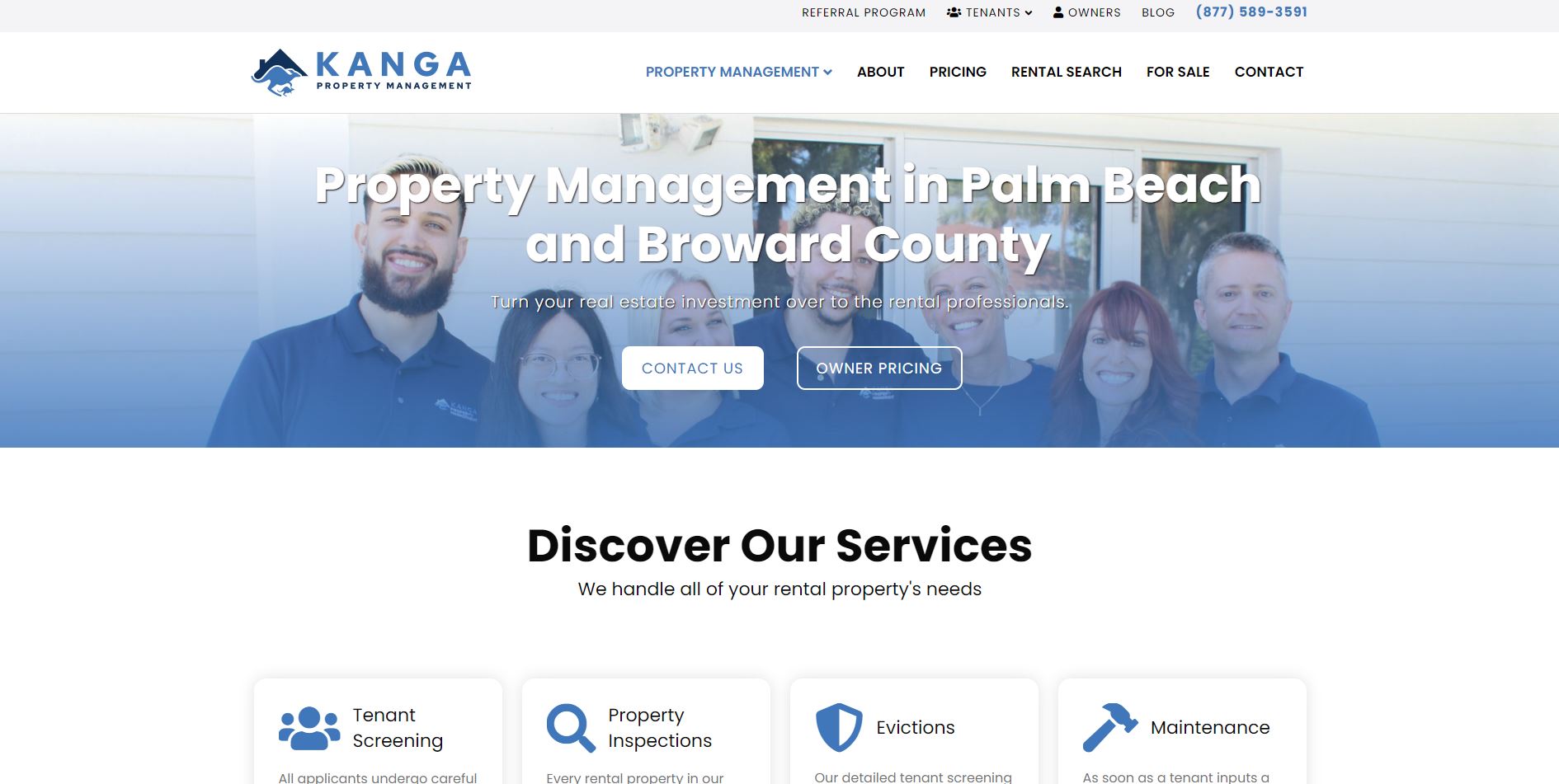commercial properties management website design