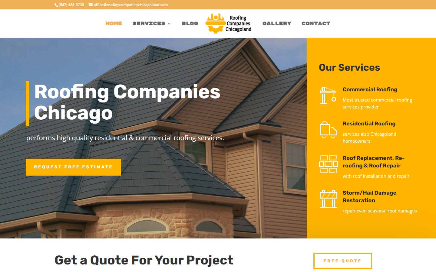 roofing contractor website