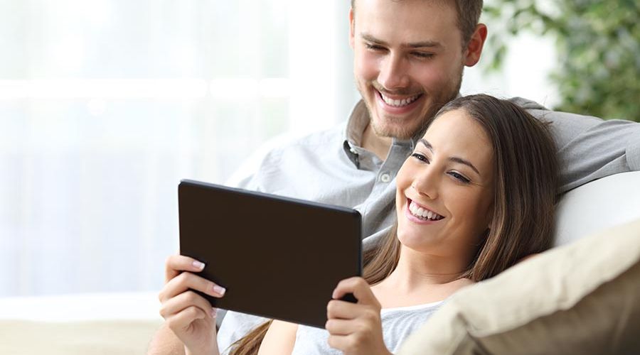 couple on tablet